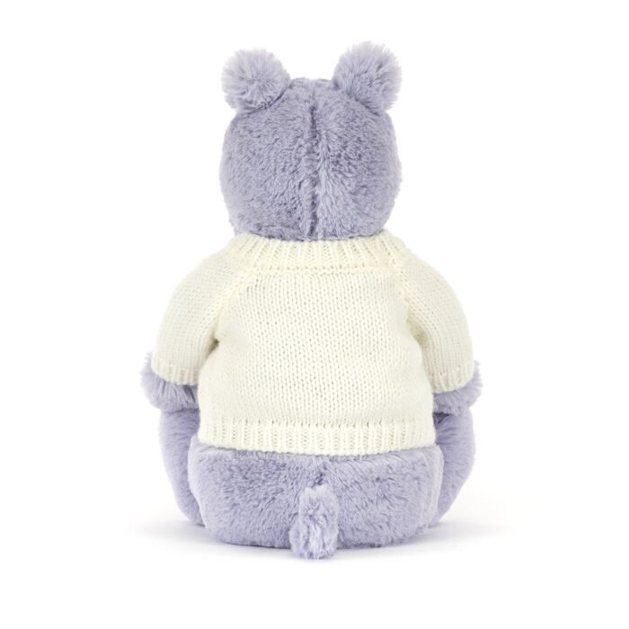 Bashful Hippo with Personalised Cream Jumper - Image 3