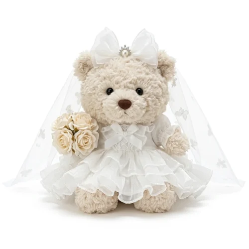 White Wedding Dress Bartholomew Bear Junior Outfit