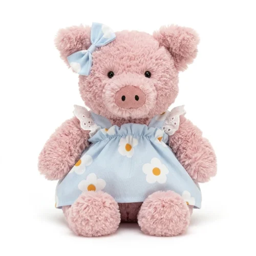 Blue floral dress handmade for Bartholomew Bear