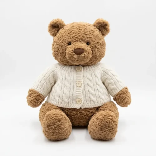 White Handmade knitted sweater for pigs, Bartholomew Bear
